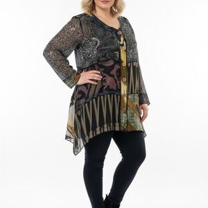 John Mark Boho-chic Tunic Blouse
